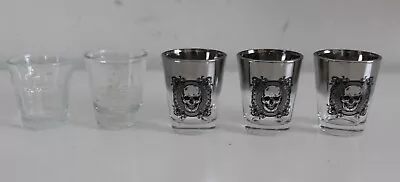 5 Set Shot Glasses Drinking Glass Skull Vodka • $20