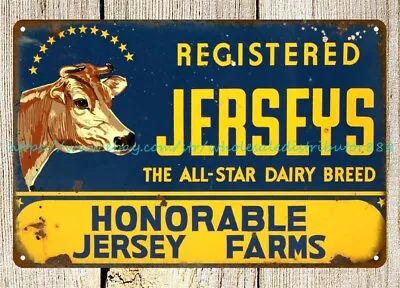 Jersey Farms Metal Tin Sign Nostalgic Garage Shop Metal Wall Art • $18.98