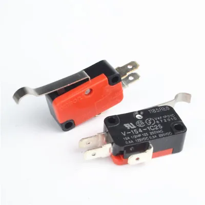 10PCS Micro Lever Limit Switch R Hooked Lever Momentary SPDT 1NO 1NC 28MM Lever  • $3.60