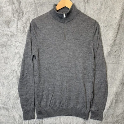 £29.95 • Buy REISS Blackhall Jumper Men's Medium Grey 100% Merino Wool Half Zip