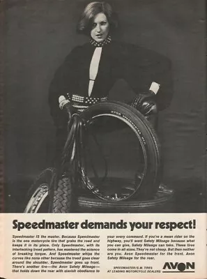 1974 Speedmaster Motorcycle Tires By Avon - Vintage Ad • $10.67