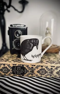 Halloween Edgar Allan Poe The Raven Bone China Mug Goth Steampunk • £12