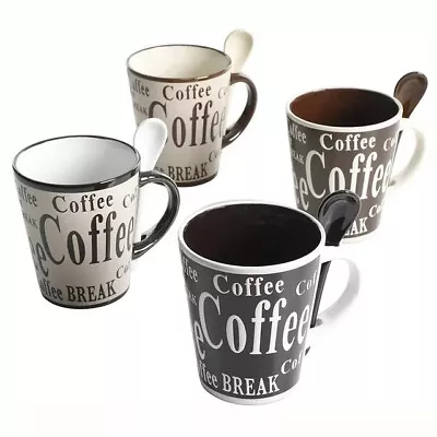 Mr. Coffee Dolce Cafe 4 Person 8 Piece Mug And Spoon Set Assorted Colors • $19.41