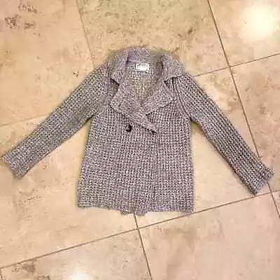 Zara Girls Grey Peacoat Style Sweater Cardigan 7/8 • $18