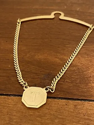 $9.99 • Buy Letter T Initial Monogram Jewelry Vintage Tie Chain