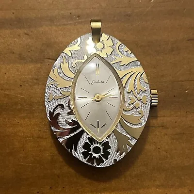 Vintage Endura Winding Pendant Watch Swiss Made Very Unique Works Perfectly RARE • $68.50