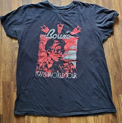 David Bowie 1978 World Tour Concert Shirt Graphic Unbranded M Unisex Black • $29