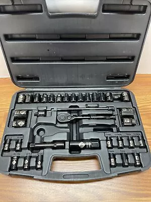 Stanley Black Chrome 35 Piece￼ ￼Socket Set With Case. + Small Socket Wrench. ￼ • $39.97