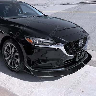 For 2019-2021 Mazda 6 Atenza Painted Black Front Bumper Body Kit Spoiler Lip 3PC • $45.99