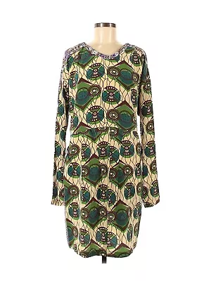 2012 MARNI At H&M Green Purple Multi Batik Print Silk Dress - US 6  • $40