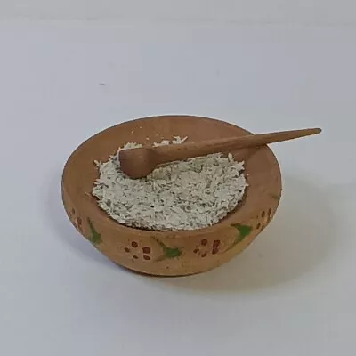 EUC Vintage Dollhouse Miniature 1.5  Wooden Bowl And Spoon With Rice • $8.79