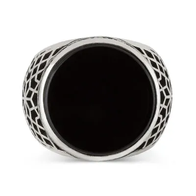 Sterling Silver 925 Metal Purity Black Onyx Stone Handmade Men's All Size Ring • $41.12