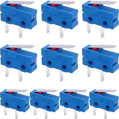 10Pcs Micro Switch 250V 5A 2 Pin 1NO Handle Limit Switch Tact Switch Sensitive M • $12.40