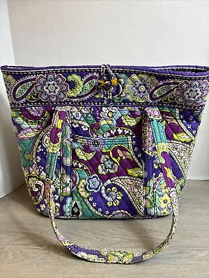 VERA BRADLEY TOGGLE TOTE Purple Blue Green. Six Pockets Inside READ • $19.99