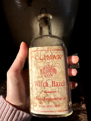 Vintage Witch Hazel Climax Manufacturing Co. Glass Bottle 7.5  EMPTY • $18