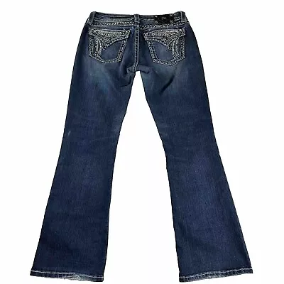 Miss Me Jeans Women Size 27x32 Easy Boot Rhinestone Whiskers Distress JE5651E3R • $24.99