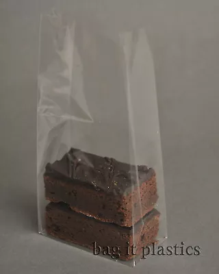 Sweet Bags Cellophane Block Bottom Cello Pick N Mix Sweet Brownie Food Safe • £1.25