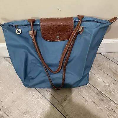 LongChamp Le Pilage Cobalt Blue Medium Shoulder Tote Bag • $58.99