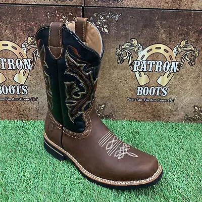 Mens Rodeo Cowboy Boots Tan Leather Western Type For Work Botas De Trabajo • $79.99