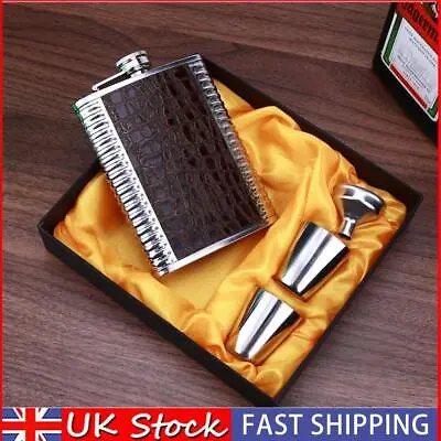 8oz Hip Flask Barware Mini Red Wine Cup With 1 Funnel 2 Cups For Camping Picnics • £9.30