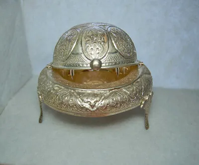 £550 • Buy Antique Design Decorative Footed Roll Top Silver Plated Caviar Or Butter Dish 