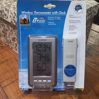 La Crosse Technology Wireless Thermometer With Clock Model No. WS-9160U-IT-CBP • $30