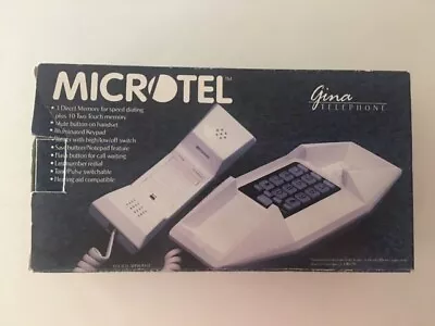 Microtel GINA Corded Telephone Model 94210 White Touchtone Vintage - New • $30