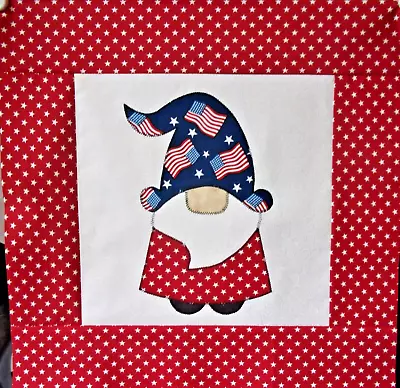 Scrappy Patriotic Red Navy Flags Gnome Mini Quilt Top Only Appx 15 1/2 In. #1710 • $15.99