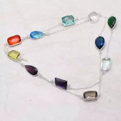 Multi Color Gemstone Ethnic Handmade 32 To36 Necklace Jewelry 25 Gms AN-6683 • $3.99