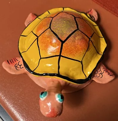 Mexican Folk Art Coconut Shell Mask Sea Turtle Colorful • $19.95