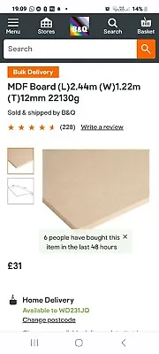 £0.99 • Buy MDF SHEETS BOARDS X2 Of 12mm X 2400mm X 1220mm Sheets