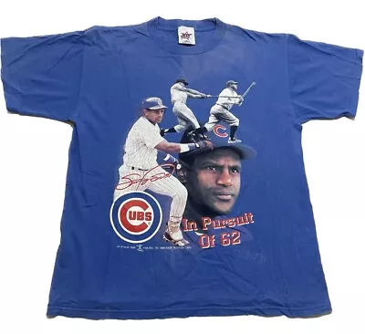 Vintage Sammy Sosa Shirt Mens Large 1990s Chicago Cubs MLB Pro Player Sun Fade • $19.95