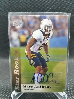 Marc Anthony 2013 Upper Deck Rookie Autographs #162 California Golden Bears • $9