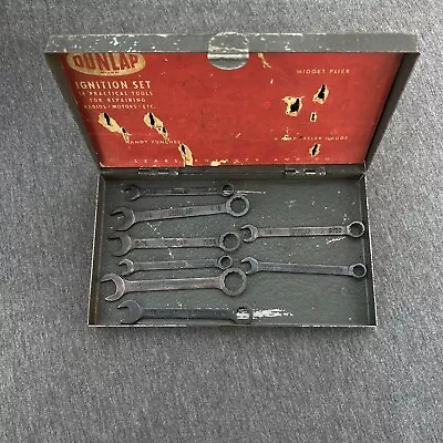 Vintage Dunlap SAE Ignition Wrench Set Miniature 8 Pice With Original Case USA • $25