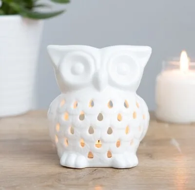£10.95 • Buy White Owl Ceramic Oil Burner Tea Light Candle Tart Wax Melt Aromatherapy