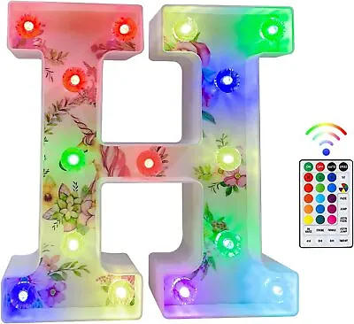 X Large Light Up Letters LED Letter Sign 18 Colour Changing 4 Alphabet W/remote • £9.99
