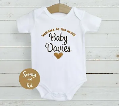 £7.99 • Buy Personalised Baby Vest Bodysuit, Embroidered Clothes, Boy Girl Unisex Gift