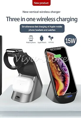 3 In 1 Qi Fast Wireless Charger Station For Apple Watch IPhone 15 14 13 12  Pro • $24.69