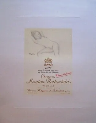 Original Lithograph Chateau MOUTON Rothschild 1993  France Rare BALTHUS Nude • $323
