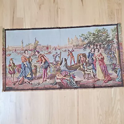 Flemmish Begium French Tapestry Venetian Venice Canals Antique Vintage 38x20  • $45