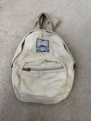 Vintage Fossil Canvas/leather Backpack • $34.99