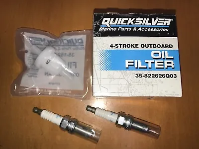 Fuel Filter Oil Filter & Spark Plugs For Mercury 15HP 20HP 4-Stroke Outboard • $37.83
