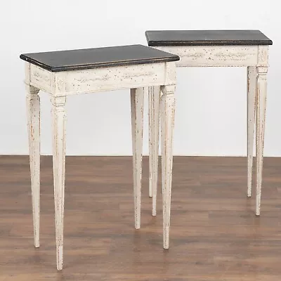 Pair White Painted Small Gustavian Side Tables Circa 1840-60 • $4050