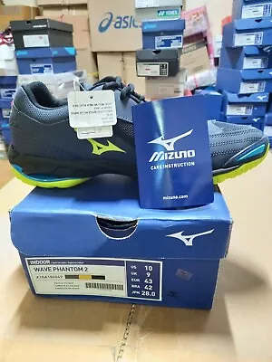 Mizuno WAVE PHANTOM 2 Men's Indoor Shoes Dark Gray Badminton NWT X1GA186047 US10 • $92.61