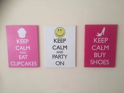 3 Canvas Keep Calm Pictures 33cm 46cm • £10.50