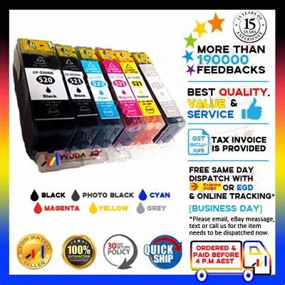 12x YYUDA INK CARTRIDGE 520BK CLI-521B/C/M/Y/GREY For CANON PIXMA MP-990 PRINTER • $23.80