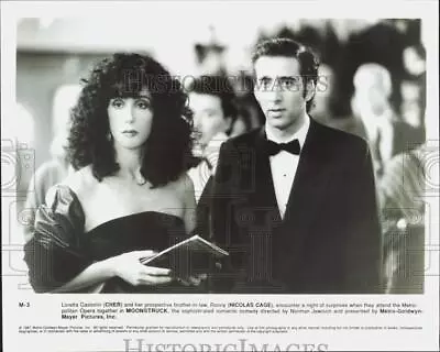 1987 Press Photo Actors Cher & Nicolas Cage In  Moonstruck  - Kfp08845 • $19.99