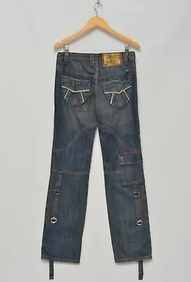 Dolce & Gabbana D&G Vintage Unisex Blue Cargo Bandage Denim Jeans Size 32 • $150