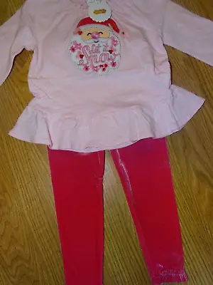 Mud Pie Pink Santa Baby Tunic And Legging Set Size 12-18 Months Nwt • $37.99