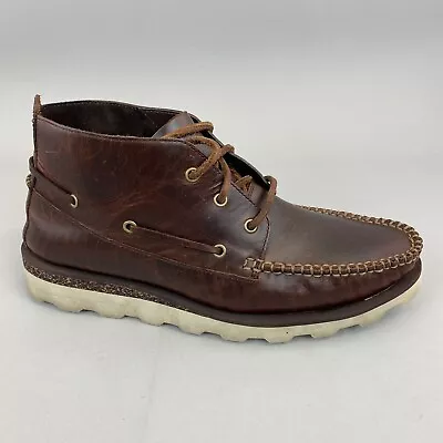 £49.10 • Buy Clarks Dakin Deck Brown Leather Desert Chukka Moccasin Lace Up Boots Size UK7 G